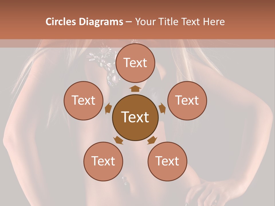 Attractive Tits Caucasian PowerPoint Template