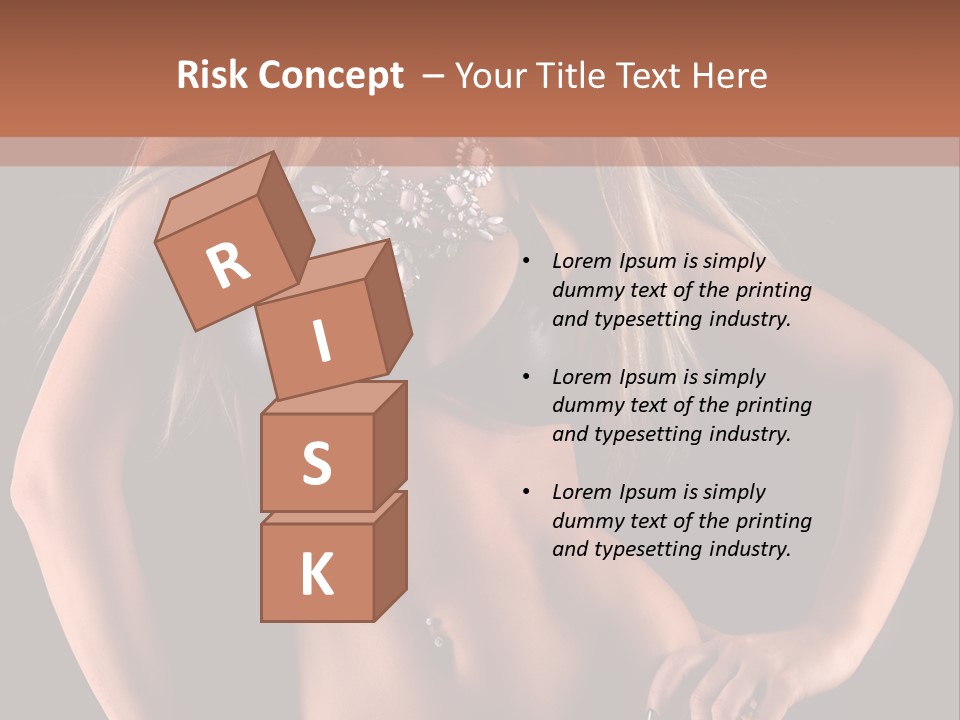 Attractive Tits Caucasian PowerPoint Template