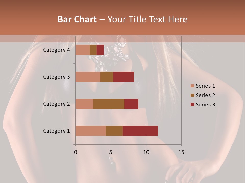Attractive Tits Caucasian PowerPoint Template