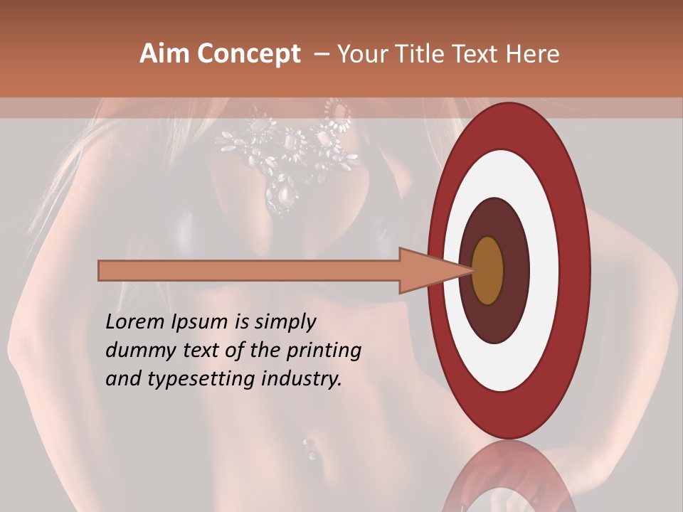 Attractive Tits Caucasian PowerPoint Template