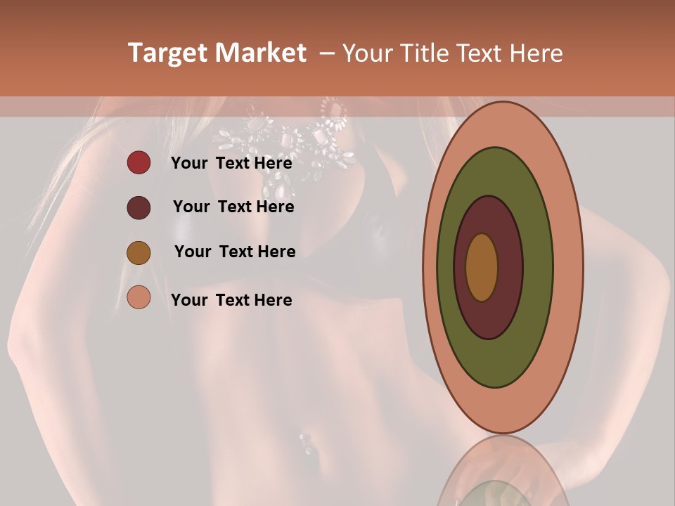 Attractive Tits Caucasian PowerPoint Template