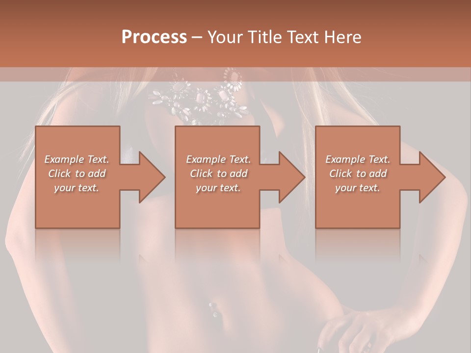 Attractive Tits Caucasian PowerPoint Template
