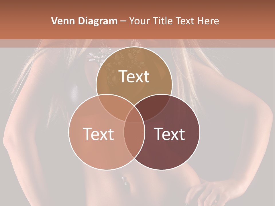 Attractive Tits Caucasian PowerPoint Template