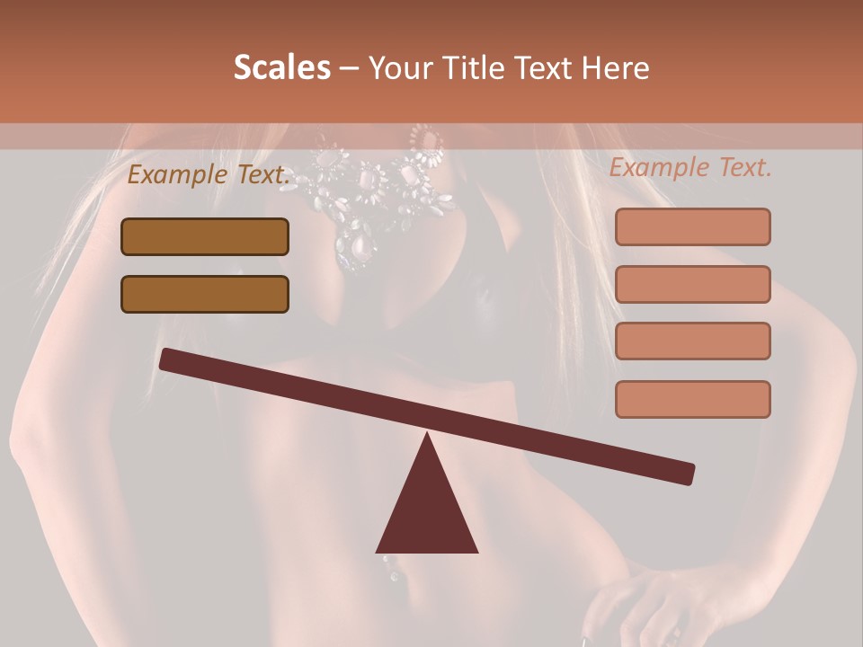 Attractive Tits Caucasian PowerPoint Template