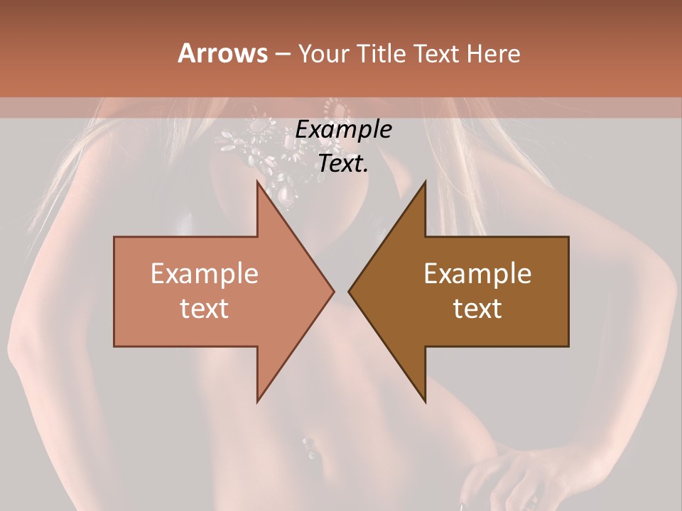 Attractive Tits Caucasian PowerPoint Template