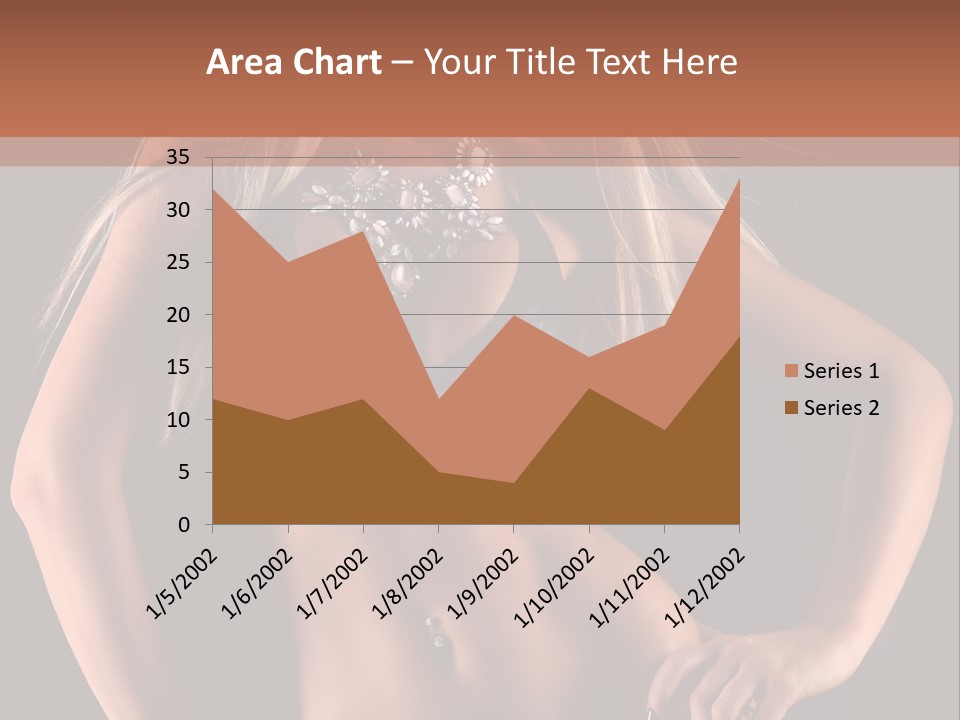 Attractive Tits Caucasian PowerPoint Template