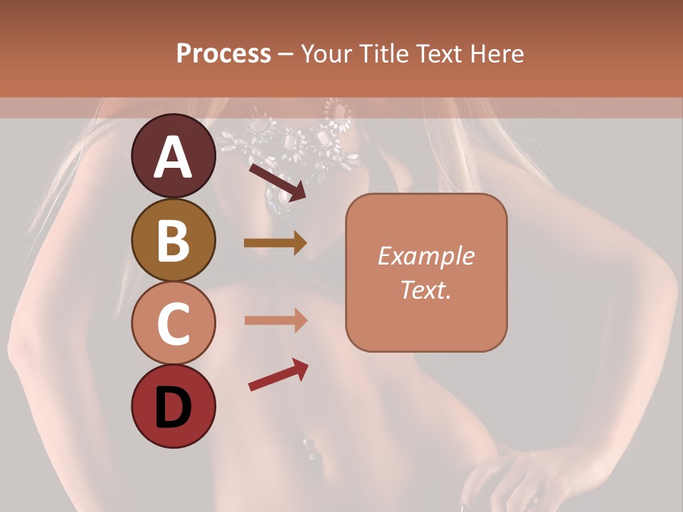 Attractive Tits Caucasian PowerPoint Template