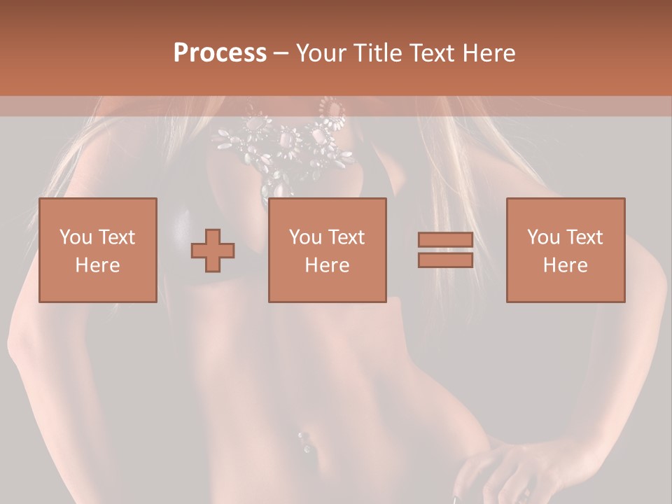 Attractive Tits Caucasian PowerPoint Template