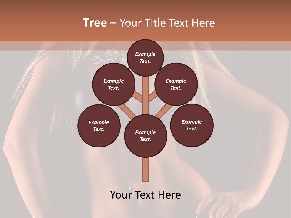Attractive Tits Caucasian PowerPoint Template