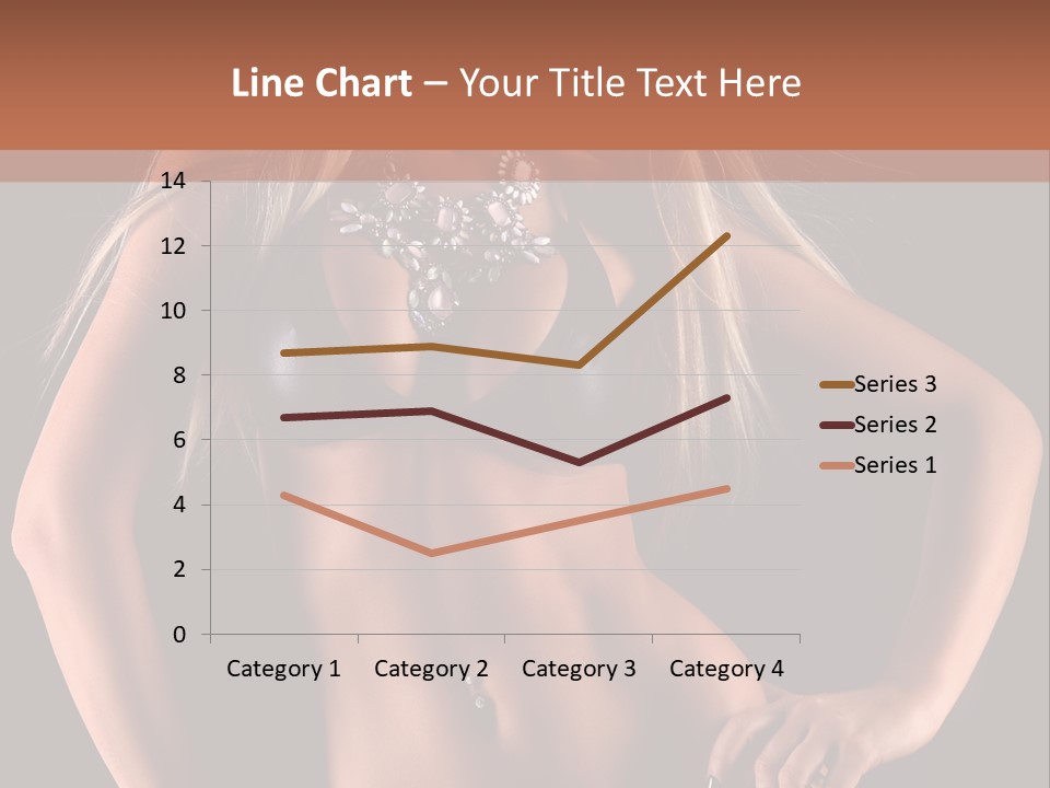 Attractive Tits Caucasian PowerPoint Template