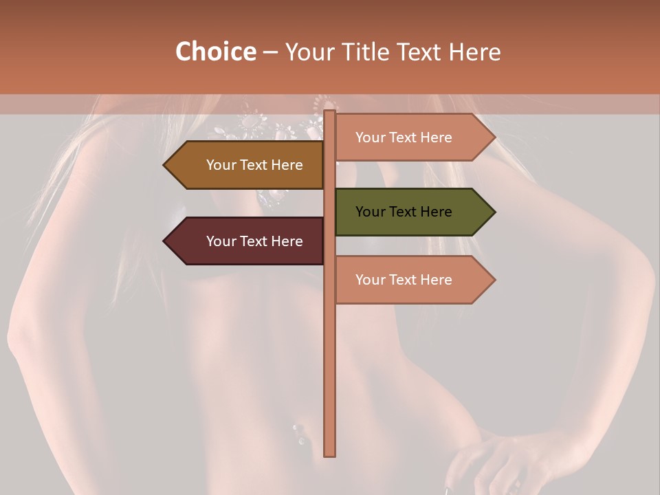 Attractive Tits Caucasian PowerPoint Template