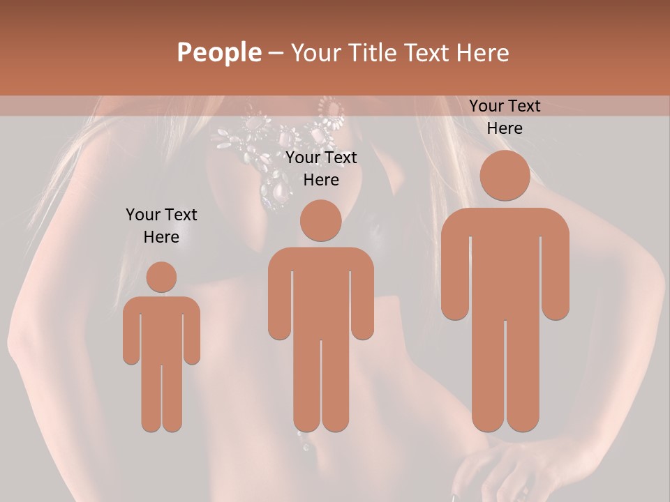 Attractive Tits Caucasian PowerPoint Template