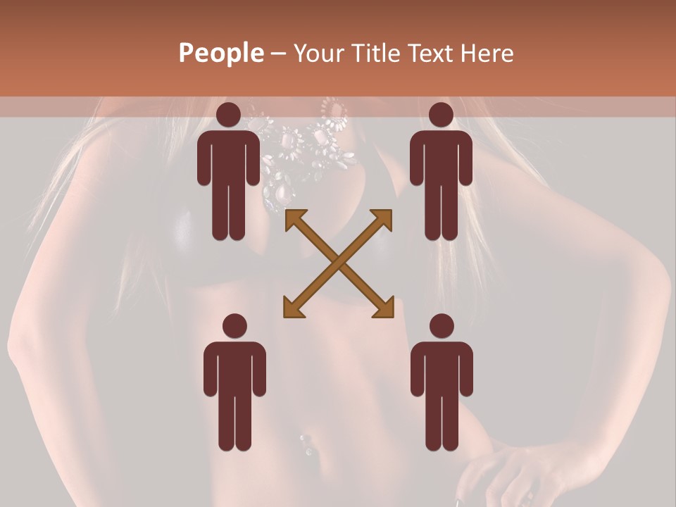 Attractive Tits Caucasian PowerPoint Template