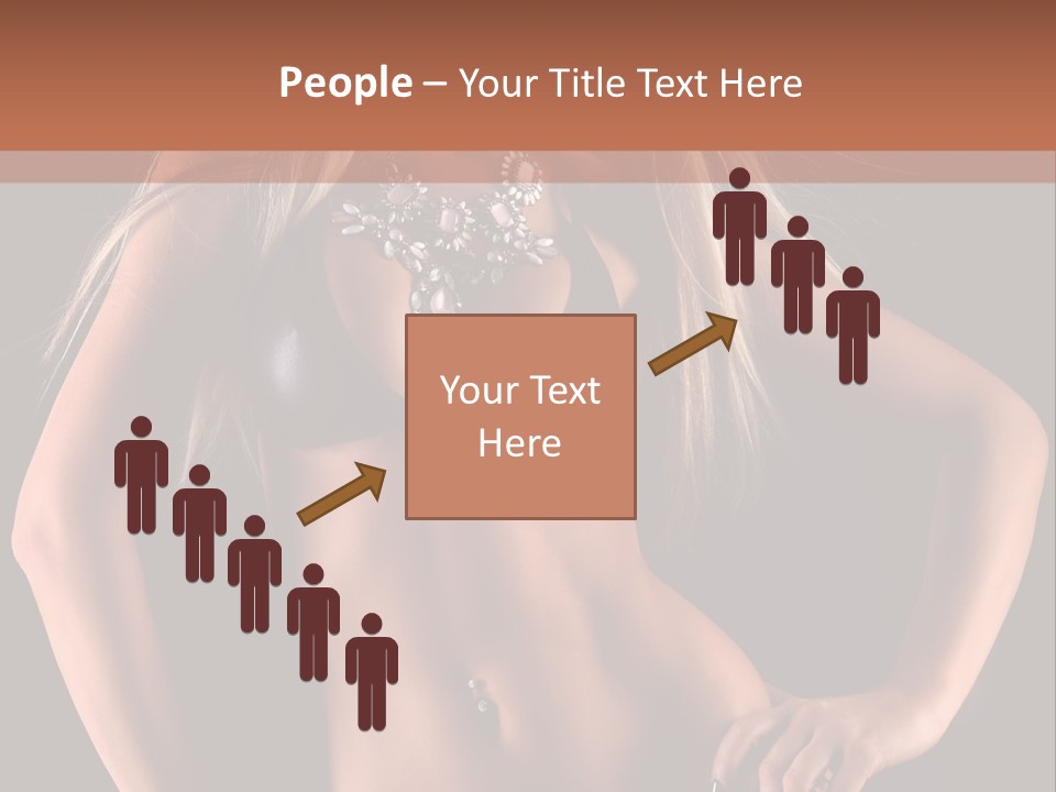 Attractive Tits Caucasian PowerPoint Template