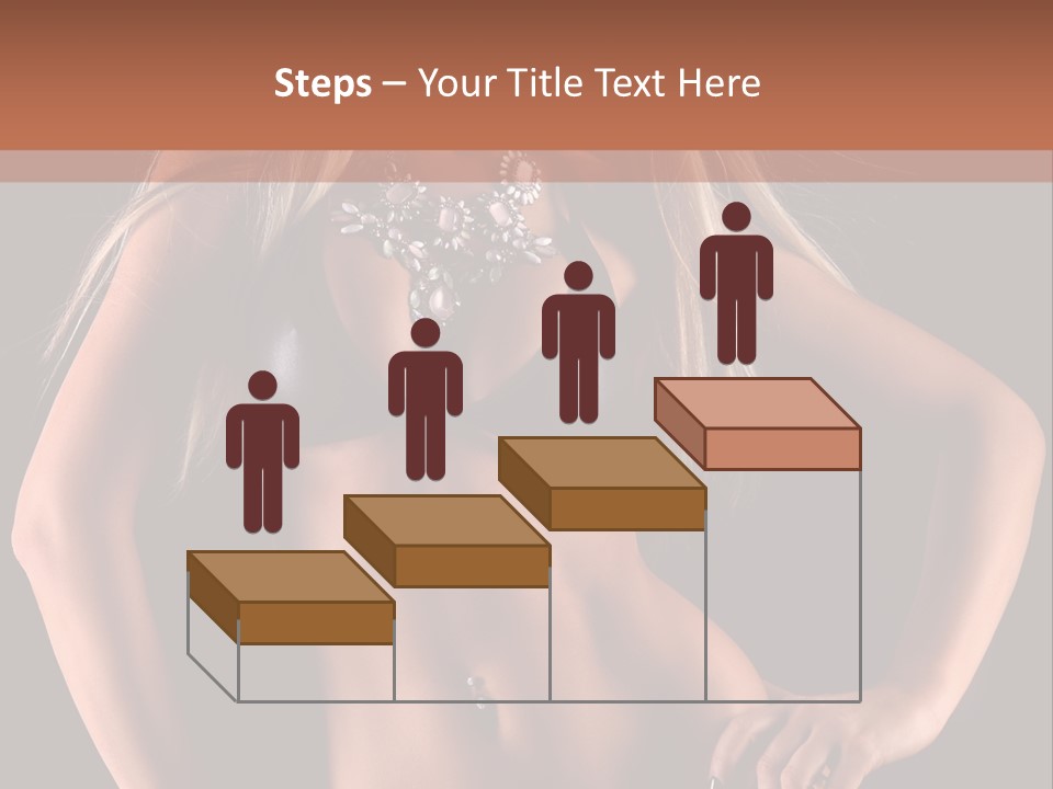 Attractive Tits Caucasian PowerPoint Template