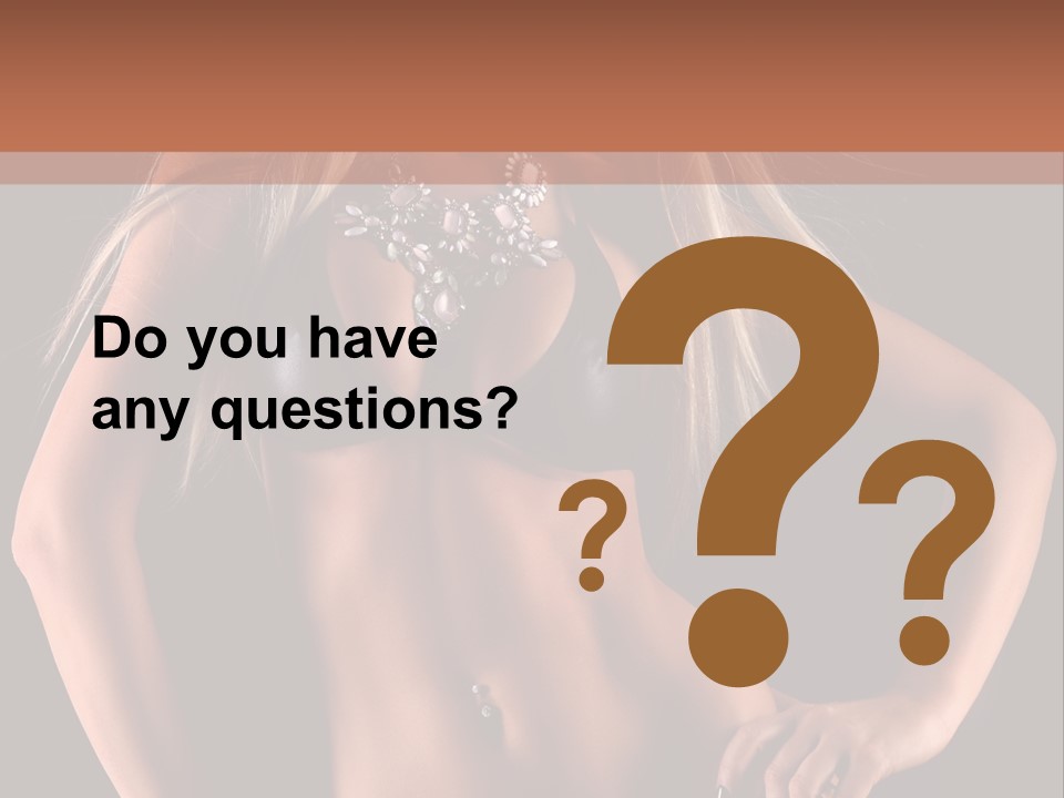 Attractive Tits Caucasian PowerPoint Template