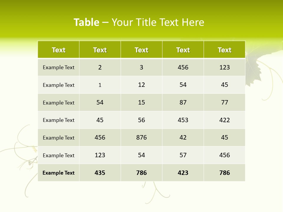 Green Plant Bunch PowerPoint Template