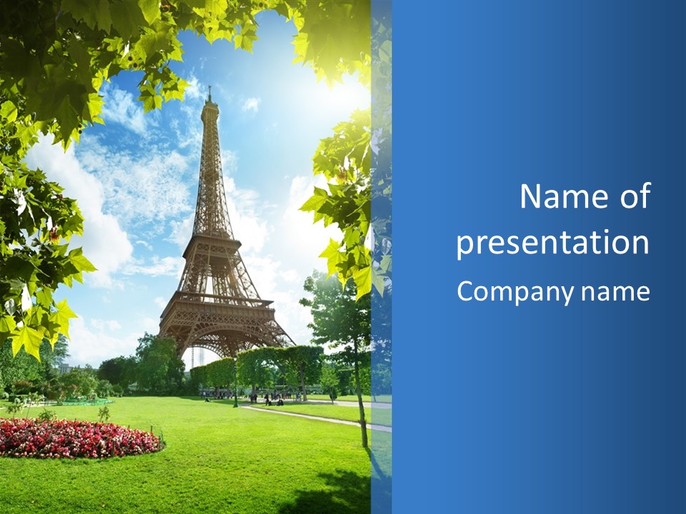 Green Landmark Paris PowerPoint Template