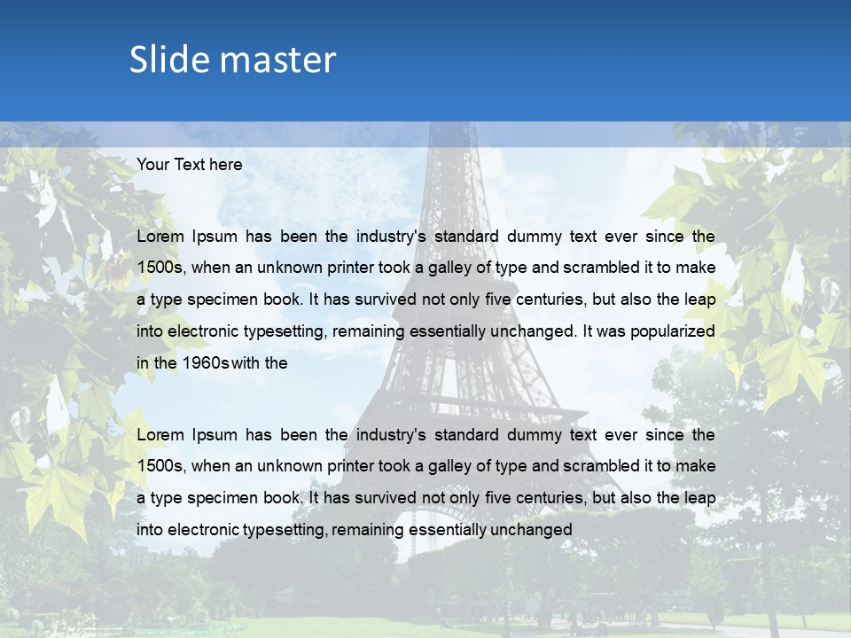 Green Landmark Paris PowerPoint Template
