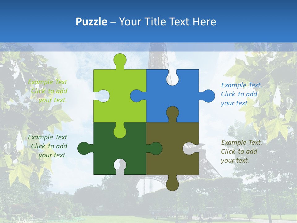 Green Landmark Paris PowerPoint Template