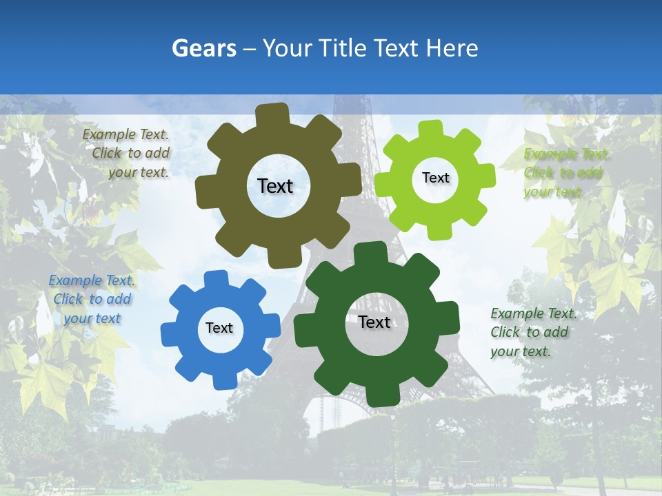 Green Landmark Paris PowerPoint Template