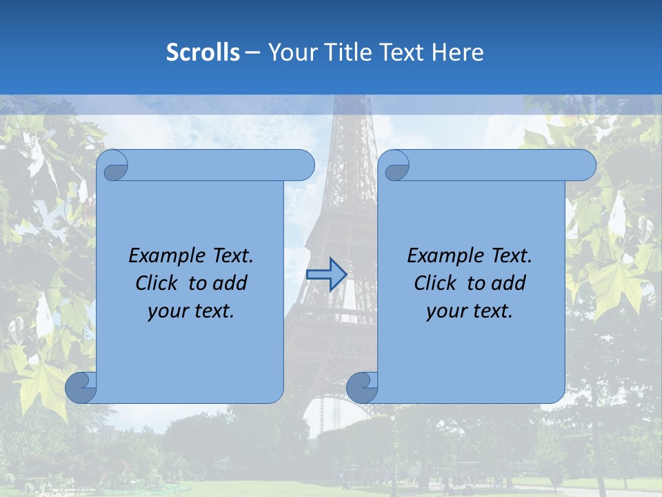 Green Landmark Paris PowerPoint Template