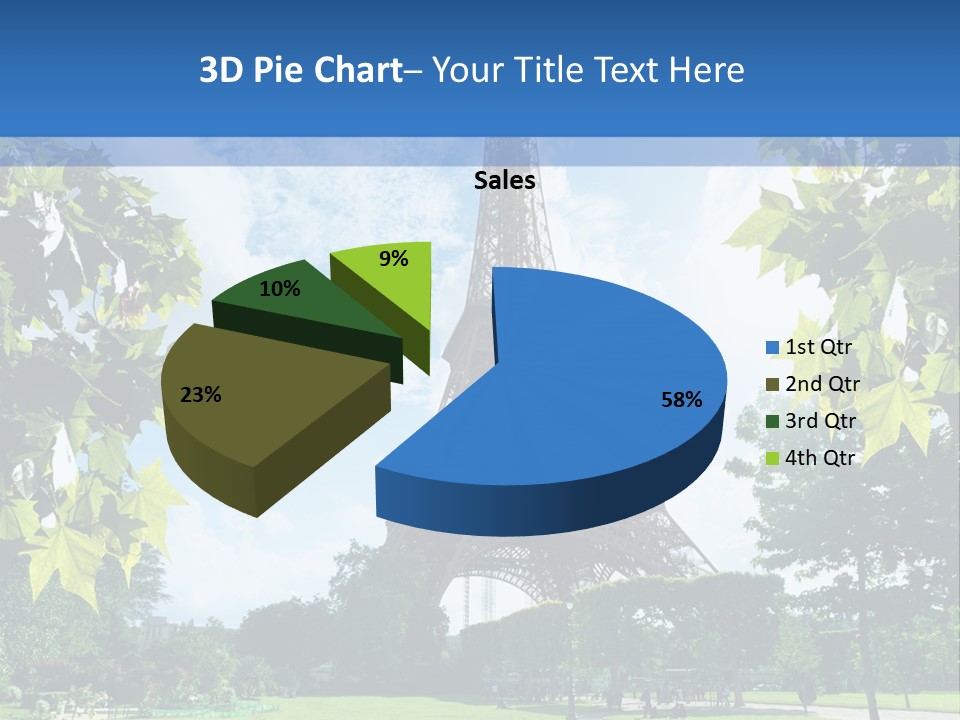 Green Landmark Paris PowerPoint Template