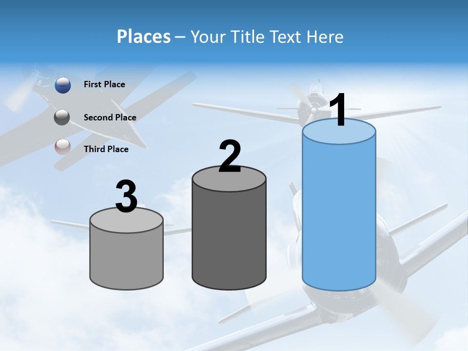 Airplane Illustration Old Timer PowerPoint Template