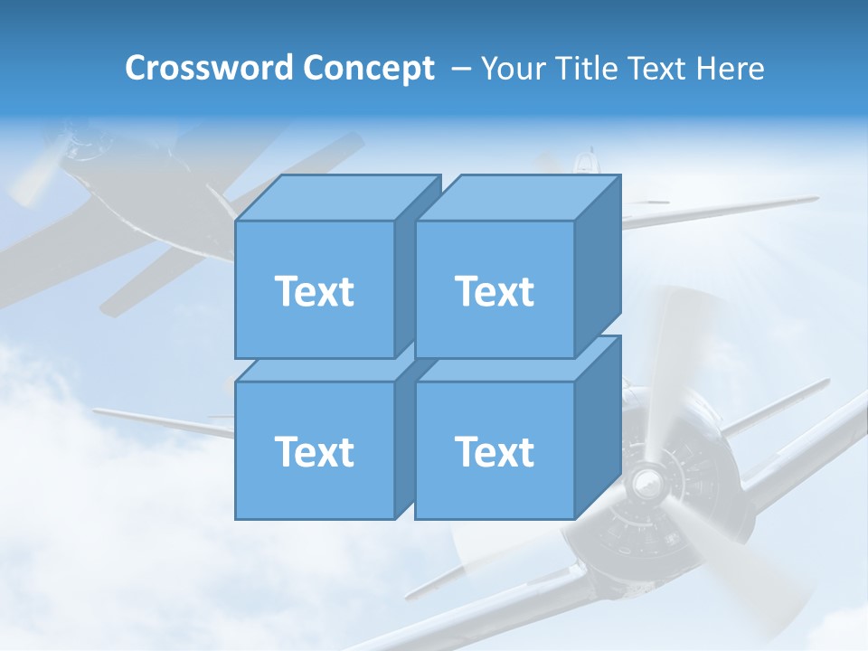 Airplane Illustration Old Timer PowerPoint Template