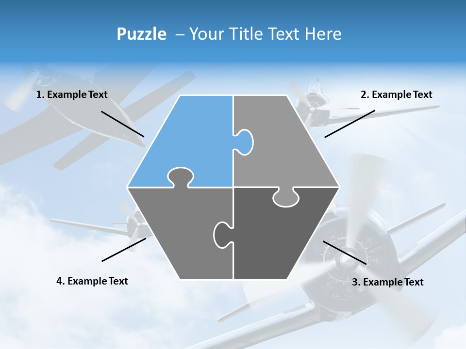 Airplane Illustration Old Timer PowerPoint Template