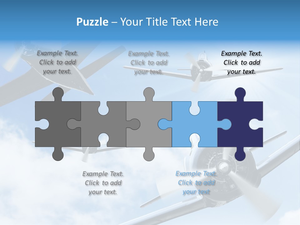 Airplane Illustration Old Timer PowerPoint Template