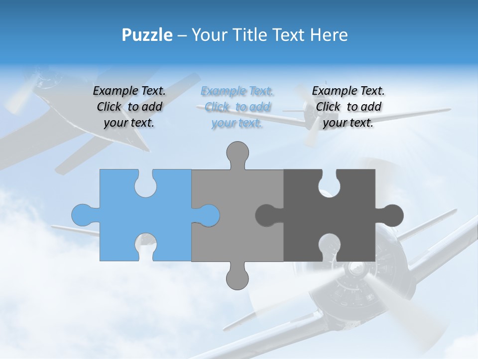 Airplane Illustration Old Timer PowerPoint Template