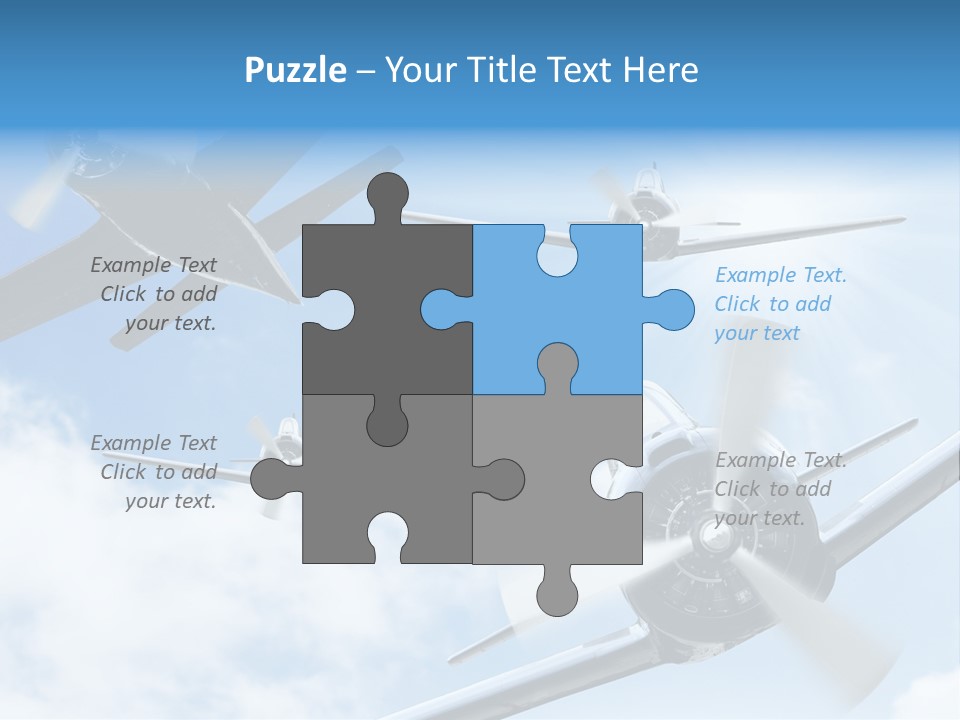 Airplane Illustration Old Timer PowerPoint Template