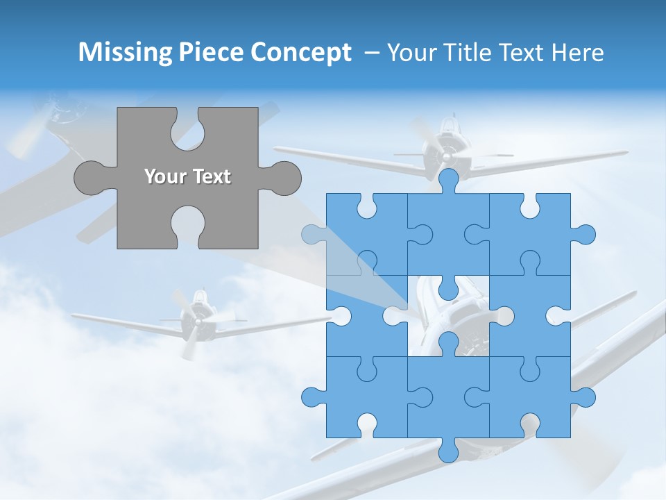 Airplane Illustration Old Timer PowerPoint Template