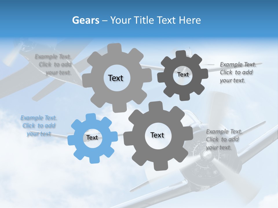 Airplane Illustration Old Timer PowerPoint Template