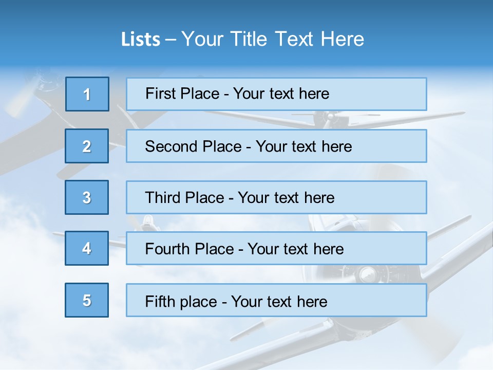 Airplane Illustration Old Timer PowerPoint Template