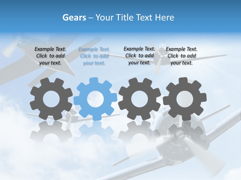 Airplane Illustration Old Timer PowerPoint Template