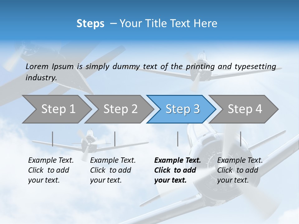 Airplane Illustration Old Timer PowerPoint Template