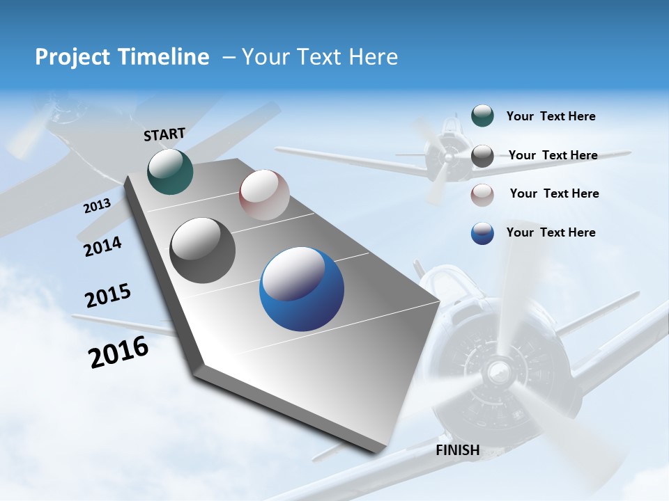 Airplane Illustration Old Timer PowerPoint Template