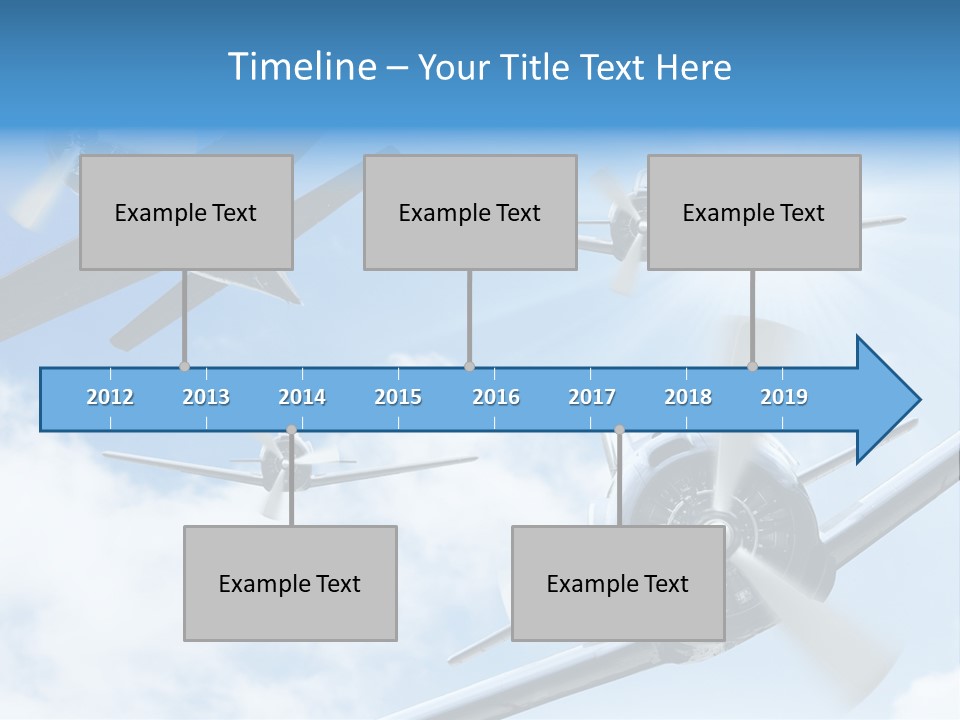 Airplane Illustration Old Timer PowerPoint Template