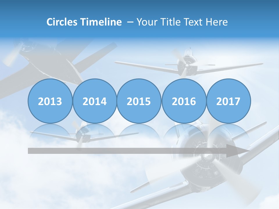 Airplane Illustration Old Timer PowerPoint Template