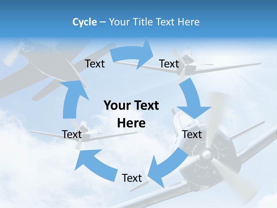 Airplane Illustration Old Timer PowerPoint Template