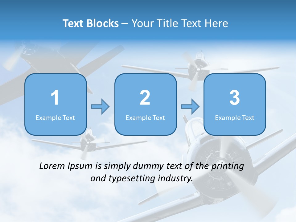 Airplane Illustration Old Timer PowerPoint Template