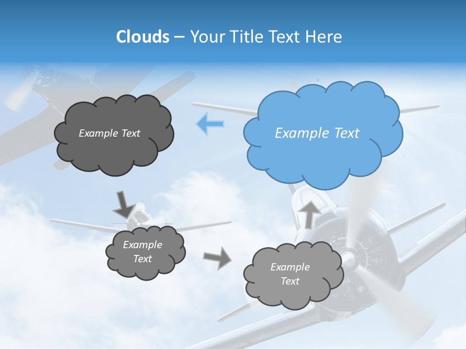 Airplane Illustration Old Timer PowerPoint Template