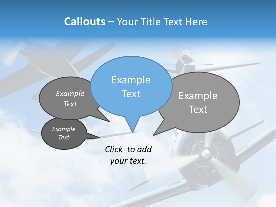 Airplane Illustration Old Timer PowerPoint Template
