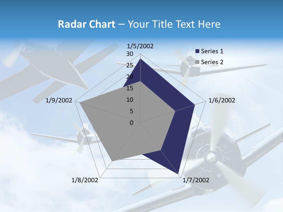 Airplane Illustration Old Timer PowerPoint Template
