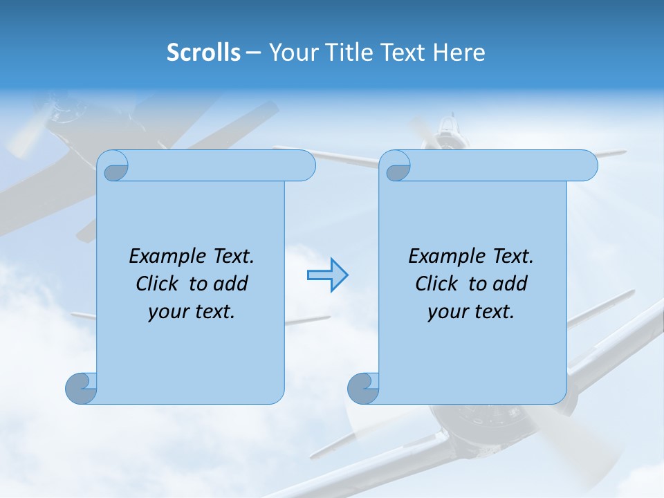 Airplane Illustration Old Timer PowerPoint Template