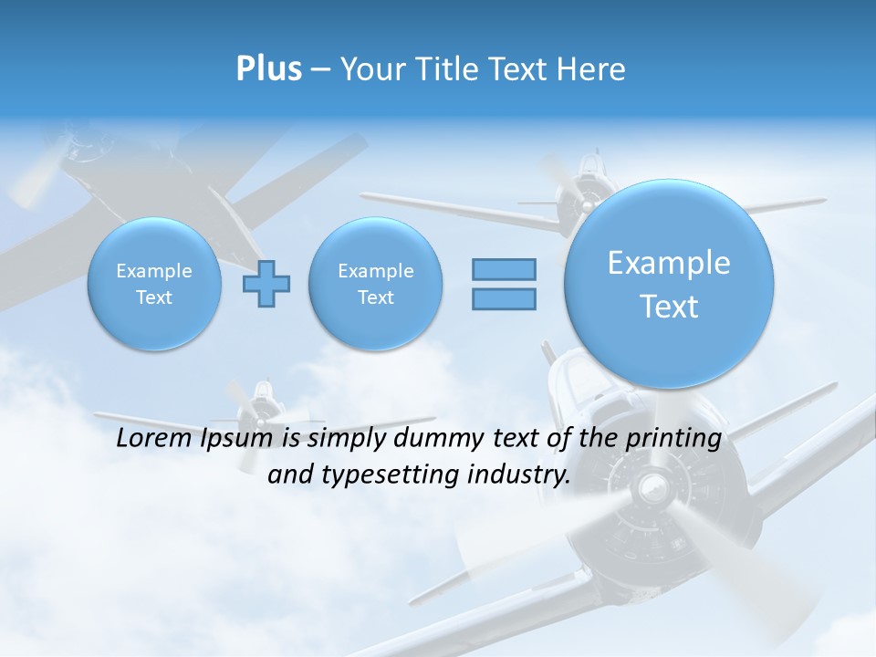 Airplane Illustration Old Timer PowerPoint Template