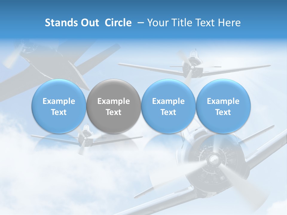 Airplane Illustration Old Timer PowerPoint Template