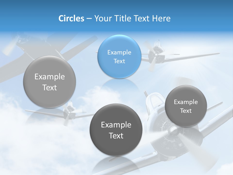 Airplane Illustration Old Timer PowerPoint Template